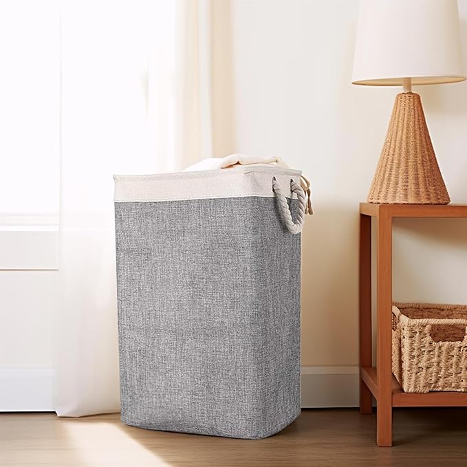 Large Collapsible Laundry Basket Hamper with Easy Carry Handle 65L, 5 in 1 Freestanding Clothes Hamper for Laundry, with Laundry Bags, Absorbing film, Storage Bin, Hanging Underwear Organizer