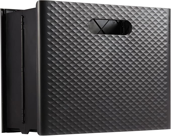 Pendaflex Mobile File Box with Handles, Easy Set Up, Collapse Down and Store Away, 13"W x 10"H x 6.5"D, Holds Letter Size Files, Black (126118)