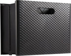 Pendaflex Mobile File Box with Handles, Easy Set Up, Collapse Down and Store Away, 13"W x 10"H x 6.5"D, Holds Letter Size Files, Black (126118)