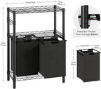 GAOMON Laundry Hamper, Laundry Sorter with 2 Pull-Out & Removable Bag,Laundry Basket Organizer with 2 Tier Adjustable Storage Shelf for Laundry Room,Bathroom,Dorm Organization