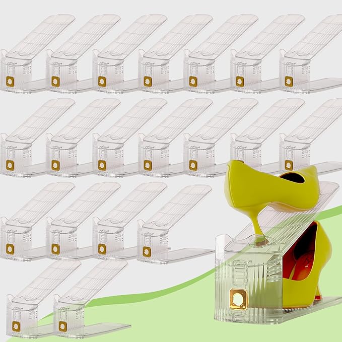 36 Pack Shoe Slots Organizer, Shoe Stackers Organizer for Closet Adjustable Shoe Holder Space Saver 50% Shoes Racks for Closet Organization