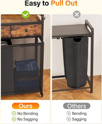 Laundry Sorter 4 Section 206L: Rolling Laundry Basket Organizer with Wheels & Shelf & Oxford Fabric Drawers - Clothes Hamper with Shelf 4 Compartment for Room Organization and Storage