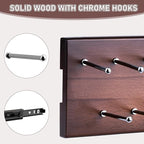 Wood Pull Out Belt Rack for Closet, 21 Tie Hanger Extending Sliding Tie Rack Hanger, Side Mount Sliding Rail Organizer Storage Rack Holder with 21 Hooks for Ties Scarves Belts Shawls, Wooden