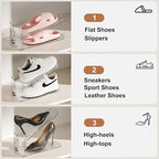 Shoe Slot Organizer for Closet 6PACK Clear Adjustable Shoe Stacker Rack Storage - Space Saver Display Shelf Organizer Zapateras Organizers