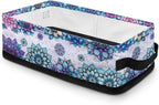 Storage Baskets for Organizing Toilet Paper Storage Bin Fabric Organizers Utility Basket Shelve Baskets for Home Bathroom Closet Organization, Blue Violet Boho Flower