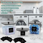 3 Pack Laundry Pod Containers and Dryer Sheet Holder Acrylic Jars with Bamboo Lids and Labels Laundry Room Organization Containers for Scent Booster Powder Detergent Pods Storage