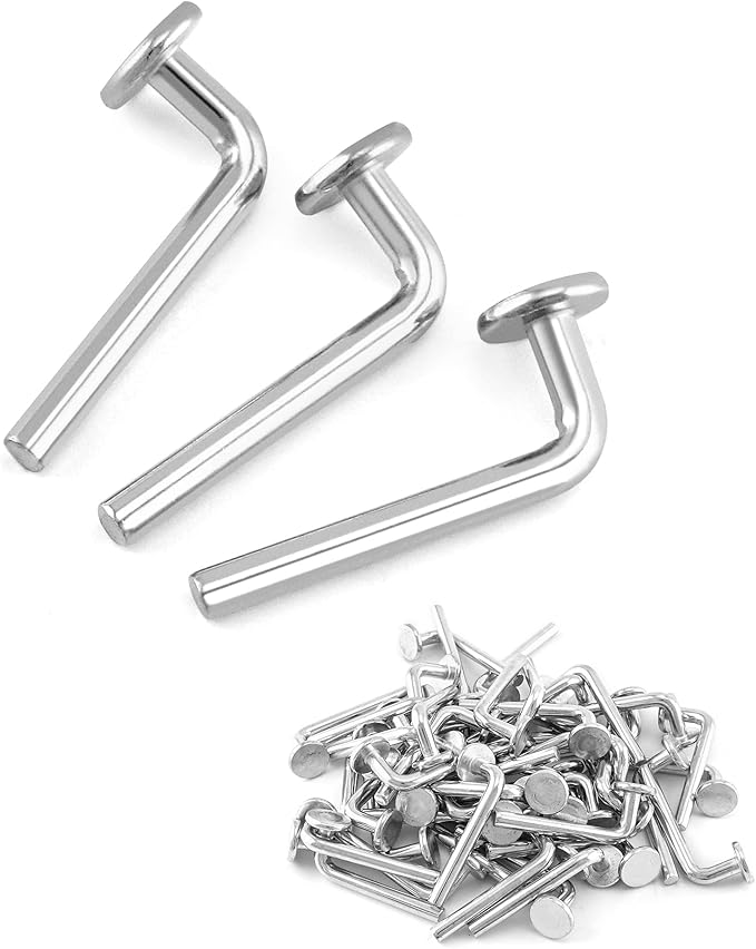 QWORK Pallet Rack Drop Pin, 100 Pcs M7x55mm Accessory Shelving System, Heavy Duty J Bolt Safety Universal Pins, Cross Beam Locker Drop Pin for Warehouse, Home