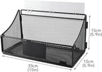 Toilet Paper Storage Basket, Metal Toilet Paper Holder, Self Adhesive Wall Mounted Bathroom Shelves with a Marker Pen, Home Organizers & Storage,Bathroom Decor and Accessories, Black