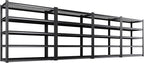 4 Pack Storage Shelves 5-Tier Heavy-Duty Steel Storage Shelving Unit Adjustable Boltless Rack, 2500 lbs Capacity – Durable Organizer for Garage, Kitchen, Basement & Workshop 71”x46”x17.7” Black