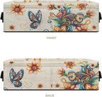Rectangular Storage Bin Toilet Paper Towels Storage Organizer Bathroom Accessories Multipurpose Storage Caddy for Home Office Bedroom Decor, Boho Butterfly Flower