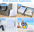 OTraki 16x20 Inch Mesh Laundry Bags 2PCS Small Drawstring Dirty Clothes Washing Bag Machine Washable Delicates Bra Lingerie Socks Toy Garment Bag Dorm Don't Drying, Melting 140-176℉ White