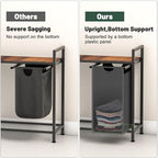 Laundry Hamper, Laundry Sorter with 4 Pull-Out Removable Oxford Fabric Bags Cloth Laundry Basket 4 x 10 Gallons (Grey and Charcoal Black)