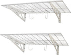 SafeRacks Garage Wall Shelves - 2 Pack Combo Set with 4 Hanging Hooks
