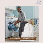 LFH Home Cotton Canvas Extra Large Laundry Bag with Handle, Heavy Duty Drawstring Closure Washable Laundry Bags School Travel, Home, Hotel, College Dorm, Organizer Sack, Toys 28x36-White