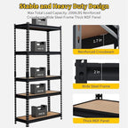 Heavy Duty Garage Storage Shelves, 5-Tier Metal Adjustable Shelving Unit with 2500 LBS Capacity, 35" l x 18" w x 72" h Storage Shelving for Kitchen Pantry Basement Bathroom Laundry