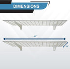 Hyloft 00967 2-Pack Heavy Duty Steel Garage Shelving, 45”x 15” Wall Mounted Shelve,Max Shelf Load 200 Pounds, White Powder Coated