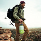Insulated Water Bottle | Thickened Stainless Steel Vacuum Metal | Portable Sports Half Gallon Large Water Jug for Gym and Hiking with Straw, Carrier Bag, Handle Strap | BPA-Free 64 oz