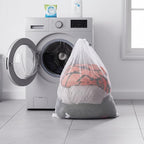 Kimmama XL Large Mesh Laundry, Heavy Duty Big Hole Coarse Mesh Bag with Drawstring Strap,24 x 36" White Travel Storage Bag for Clothes,Camping,Laundromat,Dorm,College,Carrying