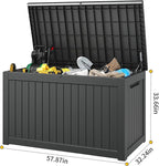 Outdoor Storage Box, Resin Deck Boxes Indoor and outdoor, Waterproof Storage Box Lockable Lid (Black,270 Gallon)