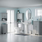 RiverRidge Somerset Two-Door Bathroom Storage, Gray Wall Cabinet, Grey, Set 1
