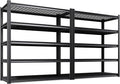 2Pack Storage Shelves 5-Tier Heavy-Duty Steel Storage Shelving Unit Adjustable Boltless Rack, 2500 lbs Capacity – Durable Organizer for Garage, Kitchen, Basement & Workshop 71”x46”x17.7” Black