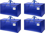 Moving Bags with Zipper - Extra Large Space Saving Totes for Storage, Heavy-Duty Tool Bag with Carrying Handles, Ideal for Camping & Travel, Tag Pocket Included