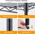 Homeiju 3-Shelf Storage Rack,Adjustable Height Metal Shelving Unit,Heavy Duty Storage Shelving Unit,Wire Rack Shelving,Garage Organizer for Home,Kitchen,Office,Pantry,Garage（13.5"D x 23.4"W x 31"H）