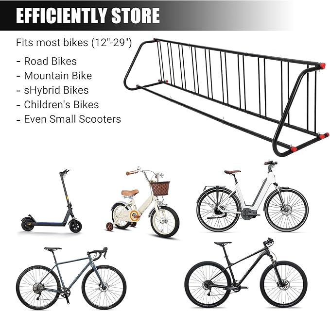 Commercial Grid Bike Rack for 10 Bikes - Heavy Duty Metal Bike Stand Floor, 66.1 LBS Q235 Steel Outdoor Bicycle Parking Rack for Garage, Retail, School, Backyard, Bike Shop (Single Side)