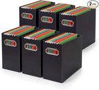 Collapsible File Organizer Box with Handle,12.20x5.11x9.84Inches, Filing Organizer for Home or Office, Small Portable File Box(6 Packs, Black)