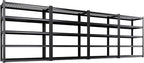4 Pack 5 Tier Heavy Duty Garage Shelving,2500LBS Adjustable Metal Storage Shelves, Boltless Shelving Unit for Garage, Basement, Warehouse, Pantry, Closet, Kitchen,78"x46"x19.7" Black