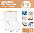JYPS Laundry Box,Acrylic Dishwasher Pod Holder with 2 Lids,Powder Dispenser,Drying Balls,Beads,Soap Organizer for Room Table/Wall Mounted,Snack Candy Storage (1pcs-bigger)