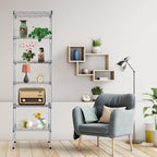 PayLessHere | 6-Tier Wire Shelf | 17"x12"x64" | Chrome | Adjustable Racks | Heavy-Duty Storage Shelves, Holds Upto 600 lbs | Rust-Resistant, No-Tool Assembly | for Home, Garage Shelving