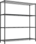 2400LBS 47.3" W Stand Shelf Wire Rust-Proof Outdoor Storage Shelving 4-Tier Utility Shelving Unit for Garden Home,Kitchen,Office Dark Grey 17.7" D x 47.3" W x 59.4" H