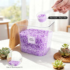 4 Pack Laundry Pods Container and Dryer Sheet Holder with Bamboo Lids, Laundry Room Organization Set with Labels and Scoops for Detergent Powder, Scent Booster Beads, 2600 +2000ml/0.53+0.7gal