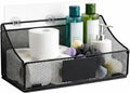 Toilet Paper Storage Basket, Metal Toilet Paper Holder, Self Adhesive Wall Mounted Bathroom Shelves with a Marker Pen, Home Organizers & Storage,Bathroom Decor and Accessories, Black