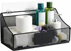 Toilet Paper Storage Basket, Metal Toilet Paper Holder, Self Adhesive Wall Mounted Bathroom Shelves with a Marker Pen, Home Organizers & Storage,Bathroom Decor and Accessories, Black