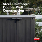 Keter Store-It-Out Prime 4.3 x 3.7 ft. Outdoor Resin Storage Shed with Easy Lift Hinges, Perfect for Yard Tools, Pool Floats and Garden Accessories, Black