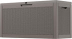 Outdoor Storage Box, Resin Deck Boxes Indoor and outdoor, Waterproof Storage Box Lockable Lid (Grey,70 Gallon)