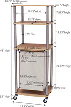 Household Essentials Laundry Hamper Storage Cart, Ashwood