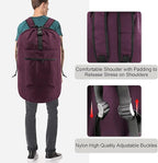 BeeGreen Laundry-Bag-Backpack-Heavy-Duty, Burgundy Nylon Drawstring Portable Laundry Backpack Foldable Extra Large Dirty Clothes Travel Bag College Dorm Apartment Essentials