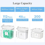 Lifewit Laundry Pods Container with Pop-up Lid, Laundry Room Organization, Dryer Sheet Holder for Washing Powder Scent Booster Beads, 2700 +4500+1800ml/0.5+0.72+1.2gal,4 Pcs