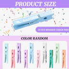 Kigeli 30 Pcs Spirit Clips Cheer Pins Cheerleader Gifts Clothes Pins for Backpacks Competition Glittered for Team Cheer Gifts Stuff Supplies Party Favors Accessories Bulk (Macarons Color,Glitter)