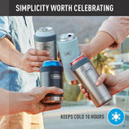 THERMOS ICON SERIES, Beverage Can Insulator - 12 Ounce, Matte Stainless Steel - Vacuum Insulated