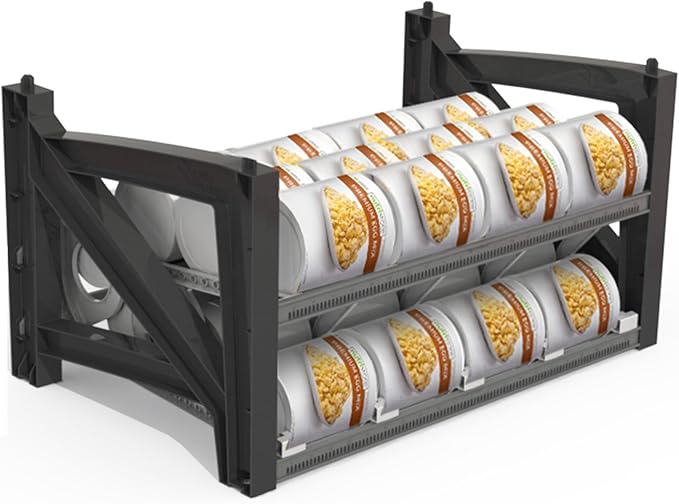 Shelf Reliance Cansolidator Max Large - 1-Pack Can Organizer for Pantry, Stackable Soda Can Storage for Kitchen, Holds 60 Large Cans of Food