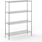 Wire Shelving Kit | NSF Commercial Storage Rack Unit (4-Tier | 74" Height, 18" Deep x 54" Wide)