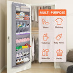 FENTEC 1 Pack Over The Door Shoe Organizer,68" Exlarge Deep Pockets Hanging Shoe Organizers, 8 Shelves Shoe Rack for Closet, Shoe Holder for Boots,Over Door Organizer in Home, RV, Dorm, Grey