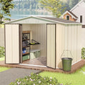 Heavy-Duty Outdoor Garden Shed with Aluminum Alloy Frame, Hinged Door, and Stable Foundation for Secure Storage (10x8 Feet White Garden Shed)