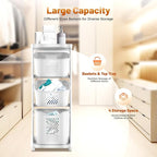 3 Layers Laundry Basket with Wheels, 3 Tier White Laundry Baskets, Rolling Laundry Hamper Cart with Wheels, Removable 3-Tier Laundry Hamper Sorter for Bathrooms, Laundry rooms(White)