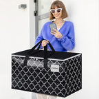 HomeHacks Heavy Duty Moving Bags with Tag Pockets, Collapsible Storage Totes for Moving, Camping & Travel -Foldable Packing Boxes, Zipper Handles, Black（8 Packs, 88L）
