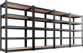Set of 4 78"H Garage Shelving-2050 lbs 5 Tier Storage Shelves,Adjustable Heavy Duty Metal Shelving Unit and Storage Large Rack,Utility Steel Shelf for Warehouse Industrial Pantry 78"x46"x20",Black